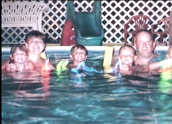 Glow sticks in the pool is cool